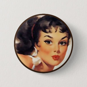 De Kitsch BItsch : Pin-up-portretten Ronde Button 5,7 Cm