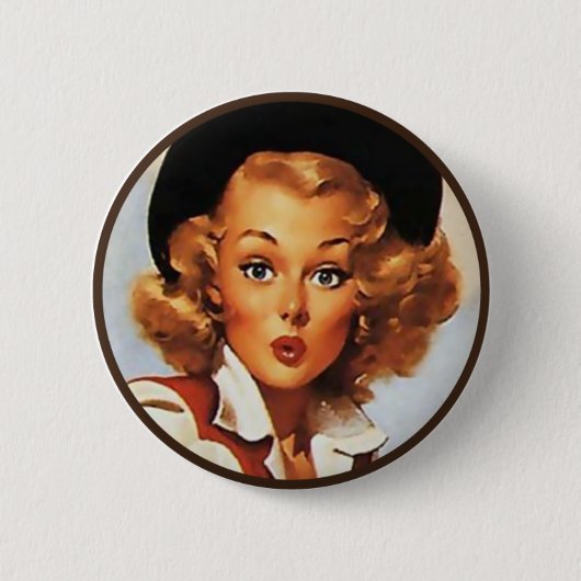 De Kitsch BItsch : Pin-up-portretten Ronde Button 5,7 Cm (Voorkant)