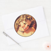 De kitsch bitsch: pin-up portretten ronde sticker (Envelop)