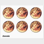 De kitsch bitsch: pin-up portretten ronde sticker (Vel)
