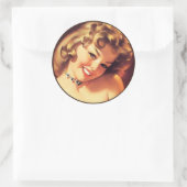 De kitsch bitsch: pin-up portretten ronde sticker (Tas)