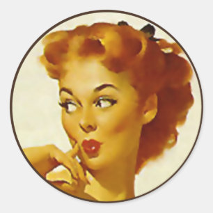 De Kitsch BItsch : Pin-up-portretten Ronde Sticker