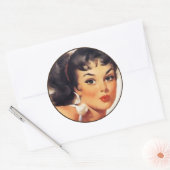 De Kitsch Bitsch : Pin-up-portretten Ronde Sticker (Envelop)