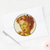 De Kitsch BItsch: pop-upportretten Ronde Sticker (Envelop)