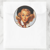 De Kitsch BItsch: pop-upportretten Ronde Sticker (Tas)
