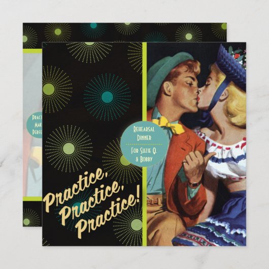 De Kitsch Bitsch : Rehearsal Dinner Kaart (Voorkant / Achterkant)