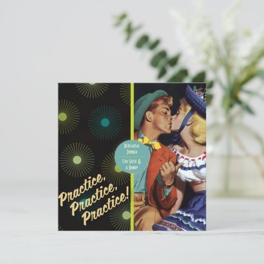 De Kitsch Bitsch : Rehearsal Dinner Kaart (Staand voorkant)