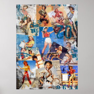De Kitsch Bitsch : Vernietigde Cowgirl Pin-Up No.1 Poster