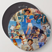 De Kitsch Bitsch : Vernietigde Cowgirl Pin-Ups No. Ronde Button 6,0 Cm (Voorkant /achterkant)
