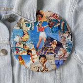 De Kitsch Bitsch : Vernietigde Cowgirl Pin-Ups No. Ronde Button 6,0 Cm (In situ)