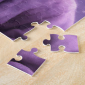 De kitten in een Paarse hoodie Legpuzzel (Zijkant)