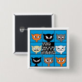 De Kitty Bunch Vierkante Knop Button 5,1 Cm (Voorkant /achterkant)