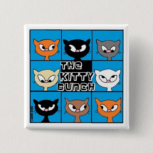 De Kitty Bunch Vierkante Knop Button 5,1 Cm (Voorkant)