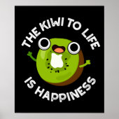 De kiwi tot leven is geluk dat fruit donker wordt. poster (Voorkant)