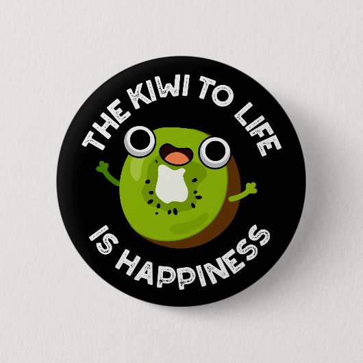 De kiwi tot leven is geluk dat fruit donker wordt. ronde button 5,7 cm (Voorkant)