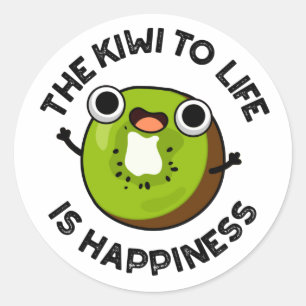 De Kiwi tot leven is geluk grappig fruitsnoepje Ronde Sticker