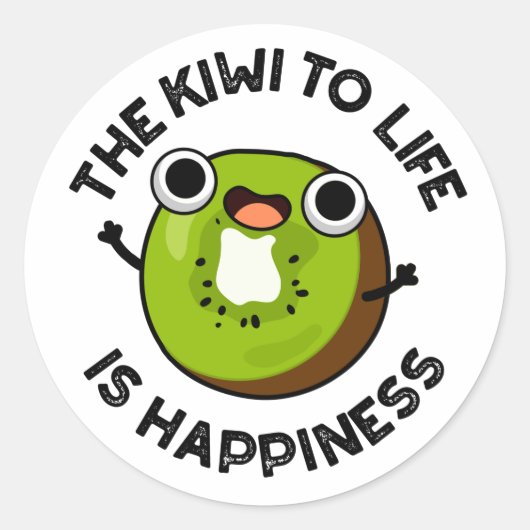 De Kiwi tot leven is geluk grappig fruitsnoepje Ronde Sticker (Voorkant)
