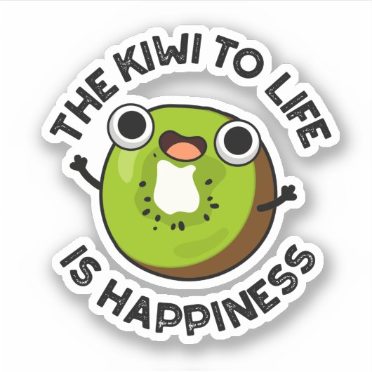 De Kiwi tot leven is geluk grappig fruitsnoepje Sticker (Voorkant)