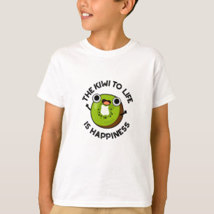 De Kiwi tot leven is geluk grappig fruitsnoepje T-shirt