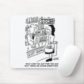 De klant vraagt de boekverkoper een vraag. Boekwin Muismat (Met muis)