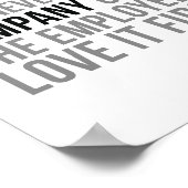 De klant zal nooit van een bedrijf houden poster (Hoek)