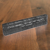 De klap past Zwarte Professionele Naam van de Teks Naambordje (Zijkant)