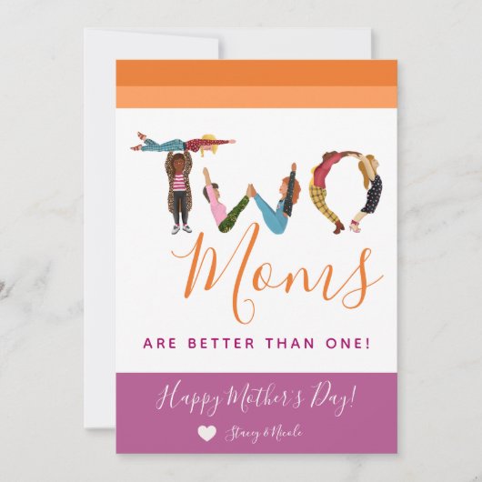 De klap twee is beter dan één Moederdag Feestdagenkaart (Voorkant)