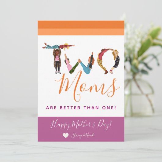 De klap twee is beter dan één Moederdag Feestdagenkaart (Staand voorkant)