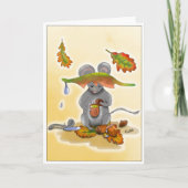 DE Klappkarte Herbst Maus mit Blätter Kaart (Voorkant)