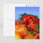 De klaproos huis - olieverfschilderij briefkaart (Voorkant / Achterkant)