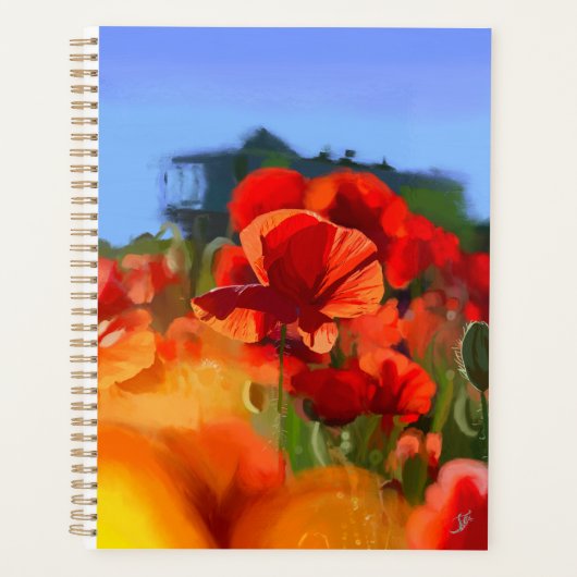 De klaproos huis - olieverfschilderij planner (Voorkant)