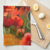 De klaproos huis - olieverfschilderij theedoek (Quarter Fold)