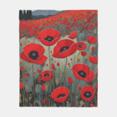 De klaprozen fleece deken (Voorkant)