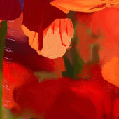 De klaprozenhuis - olieverfschilderij canvas afdruk