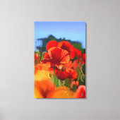 De klaprozenhuis - olieverfschilderij canvas afdruk (Voorkant)