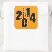 DE KLASSE VAN 2014 VIERKANTE STICKER (Tas)