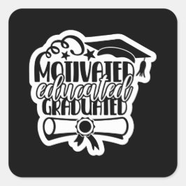 De klasse van 2022 Afstuderen het Afstudeerder Vierkante Sticker