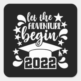 De klasse van 2022 Afstuderen het Afstudeerder Vierkante Sticker