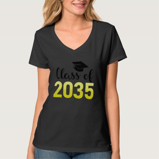 De klasse van 2035 groeit met me handdrukken gaat  t-shirt (Voorkant)