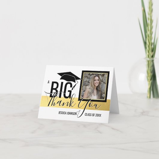 De KLASSE van AFSTUDEREN VAN - DANK U Gouden Folie Bedankkaart (Voorkant)