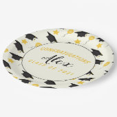 De klasse van felicitaties van Afstuderen naam aan Papieren Bordje (Gekanteld)