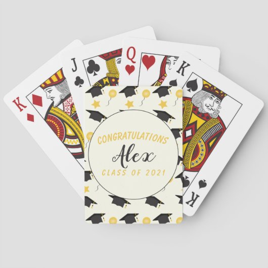 De klasse van felicitaties van Afstuderen naam aan Pokerkaarten (Achterkant)