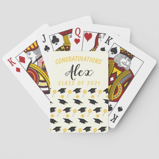De klasse van felicitaties van Afstuderen naam aan Pokerkaarten (Achterkant)