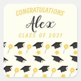 De klasse van felicitaties van Afstuderen naam aan Vierkante Sticker