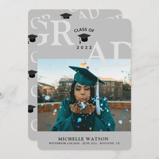 De Klasse van het afstudeerder van de Aangepaste F Aankondiging (Voorkant / Achterkant)