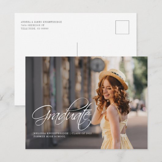 De Klasse van het Afstudeerder van de Foto van het Aankondigingskaart (Voorkant / Achterkant)
