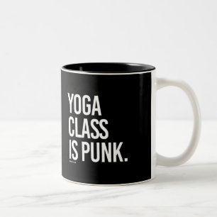 De klasse Yoga is punk -   Yoga Fitness -.png Tweekleurige Koffiemok