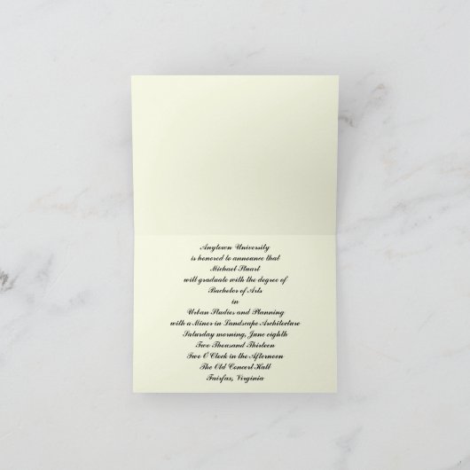 De klassieke Aankondiging van de Afstuderen van de (Binnen)