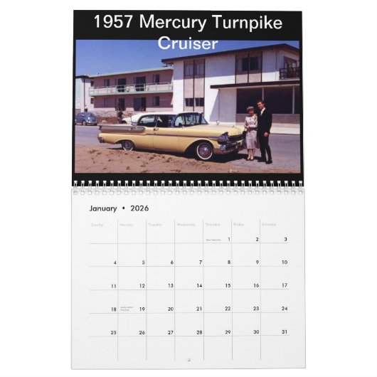 De klassieke auto's van de oude Agenda van Detroit Kalender (Jan 2026)