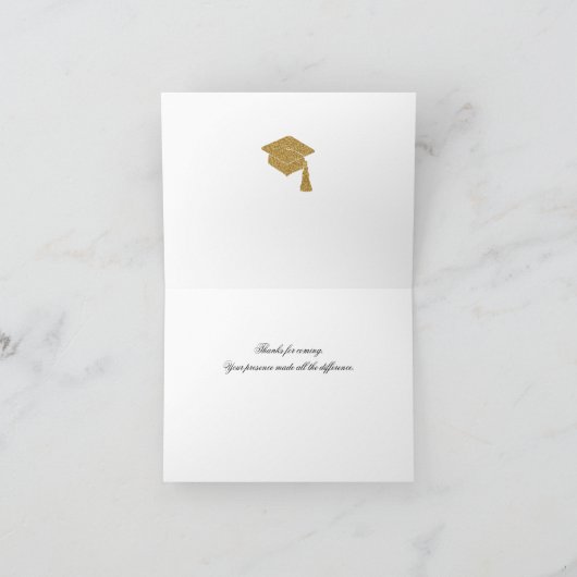 De klassieke Blauwe Afstuderen danken u Bedankkaart (Binnen)